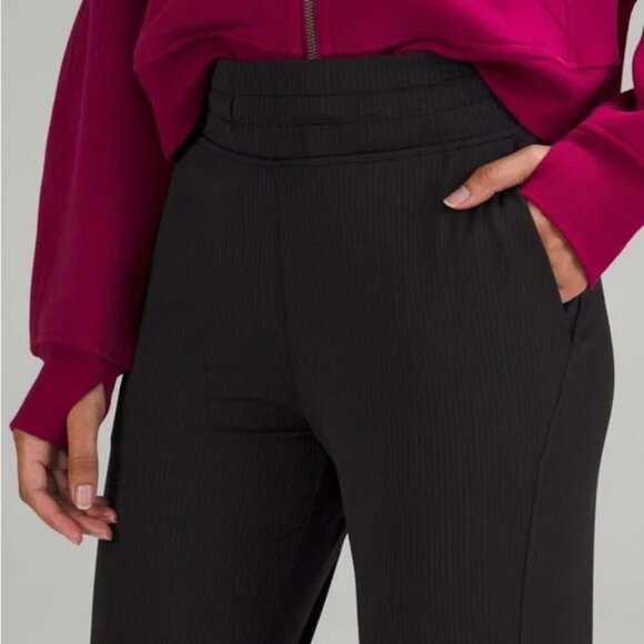 Lululemon Ready to Rulu Ribbed High-Rise Cropped Jogger Black Size 4 - Picture 2 of 7